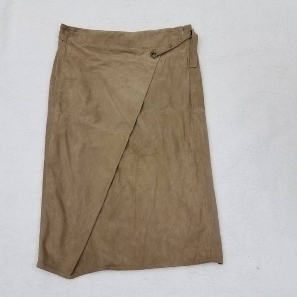 Brunello Cucinelli Women's Leather Faux Wrap Skirt